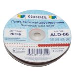 Лента атласная 2-сторонняя 6.0 мм / 22.8±1 метра, 046 красный/белый, Gamma ALD-06