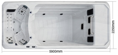 Плавательный гидромассажный спа-бассейн Sunrans SR820B с двумя чашами