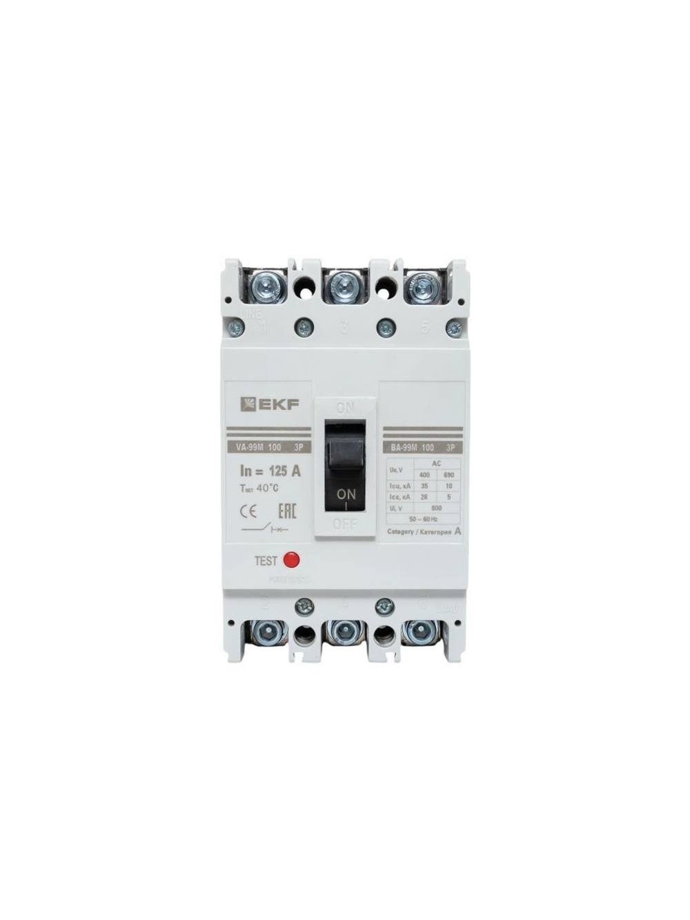 Выключатель автоматический 3п 100/125А 35кА ВА-99М PROxima EKF mccb99-100-125m