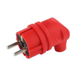 Вилка ЭРА V9-RED-IP44 каучуковая с заземлением 90 градусов 16A IP44 красная | Электротовары