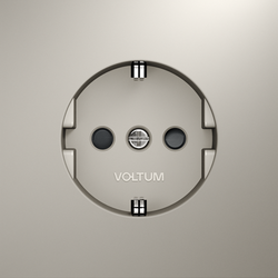 Розетка встраиваемая VOLTUM S70 с заземлением и защитными шторками, 16А, (кашемир)