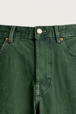 ZARA ДЖИНСЫ REGULAR FIT, ЗЕЛЕНЫЙ