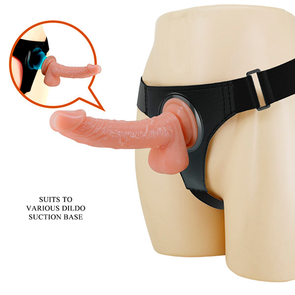 Женский телесный страпон 20см со стыковочной платформой Pretty Love Harness Briefs Kevin BW-022091NR