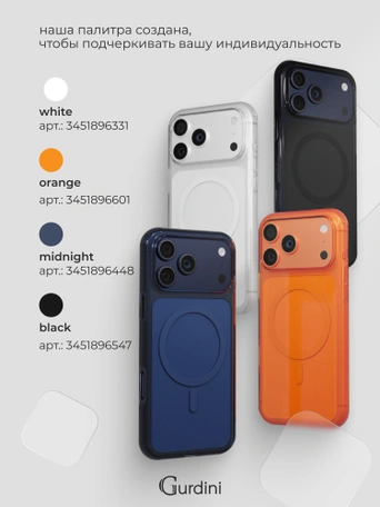 Чехол противоударный для iPhone 17 Pro Max / 18 Pro Max 6.9" Gurdini Clarity Case TPU Midnight Blue