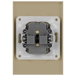 Розетка ЭРА Galaxy 15-2107-04 без заземления двойная 2X2P 16А-250В IP20 шампань | Эра Galaxy