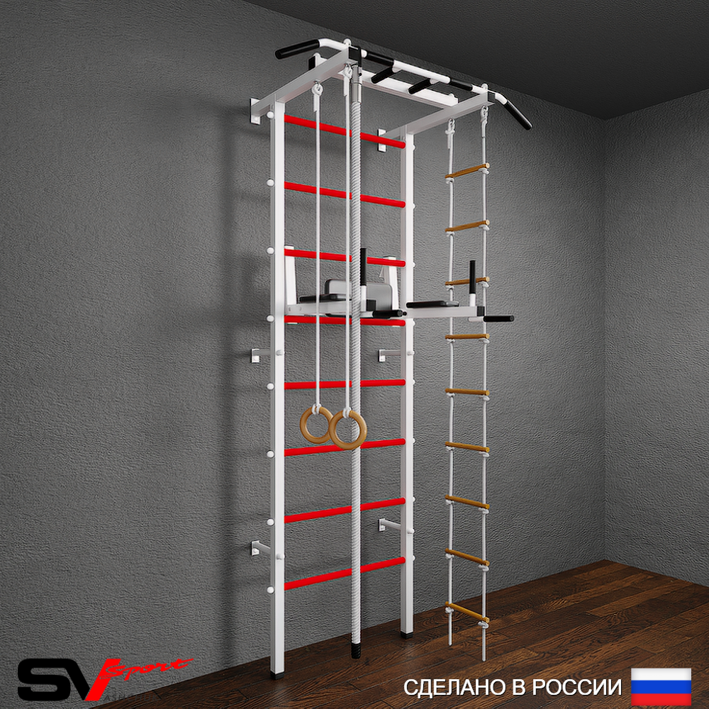 бШведская стенка Sv Pro 803 (Турник Pro/Брусья/стойка/Канат/Кольца/Лестница)