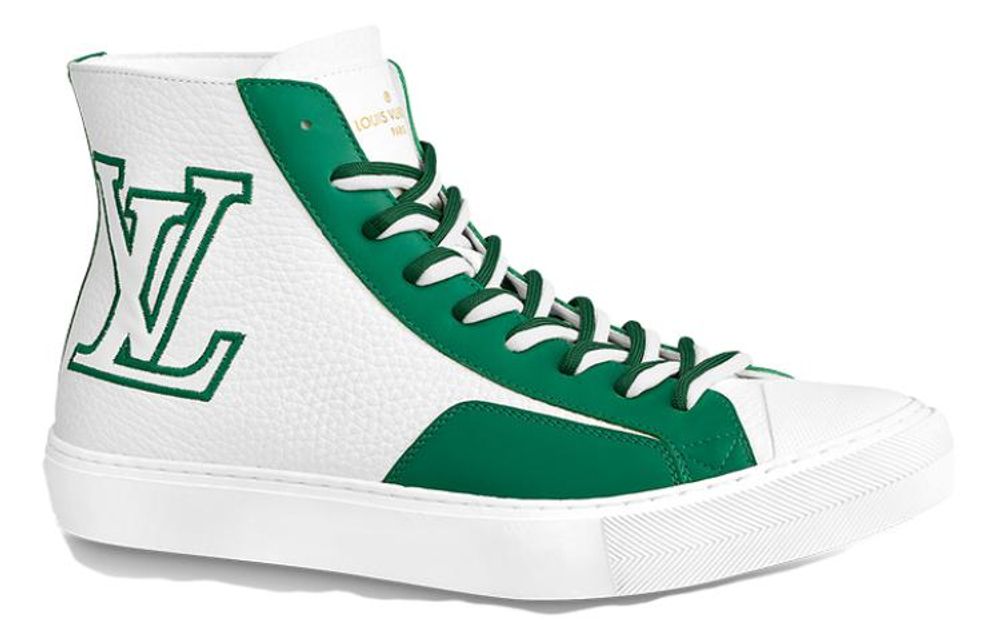 LOUIS VUITTON Tattoo Ankle Sneakers "White Green"