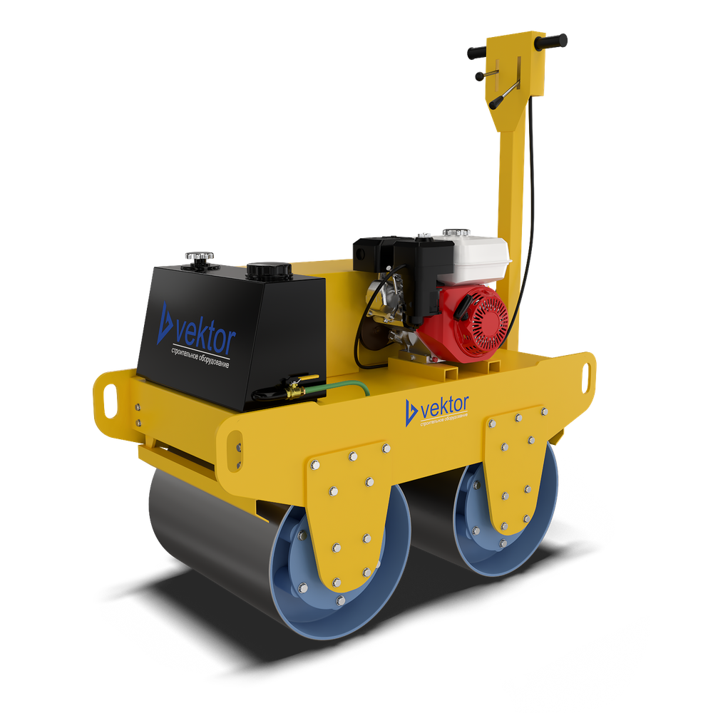 Виброкаток Vektor VRDR-600 двухвальцовый, бензиновый - [483 кг / Honda GX270]