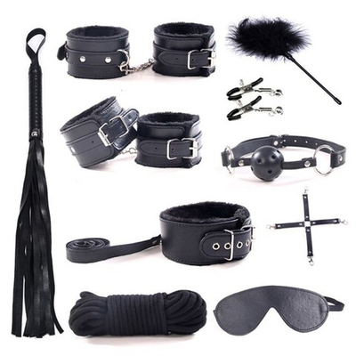 Секс-набор для бондажа Onjoy BDSM Starter Kit черный (10 предметов) (Цвет: черный)