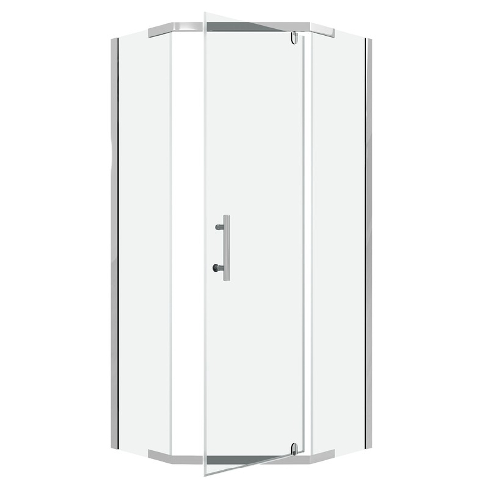 Душевое ограждение Niagara Eco NG-1009-14D (90х90х190) трапеция,распашное,хром,стекло прозрачное,1 место