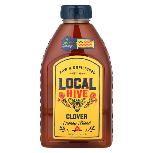 Local Hive, смесь меда, клевер, необработанный и нефильтрованный, 907 г (32 унции)