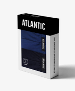 Мужские трусы шорты Atlantic, набор из 2 шт., хлопок, темно-голубые + темно-синие, 2RMH-007