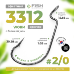 Крючок офсетный Fish Season Worm с большим ухом 3312 BN