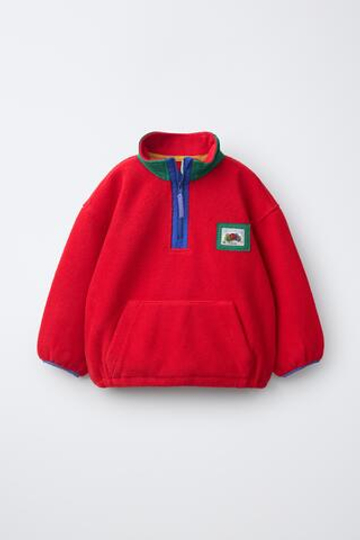 ZARA - FRUIT OF THE LOOM™ ФЛИСОВАЯ ТОЛСТОВКА, КРАСНЫЙ