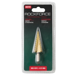 Сверло ступенчатое HSS 4241(4-22мм), в блистере RockForce##Rock FORCE RF-44741
