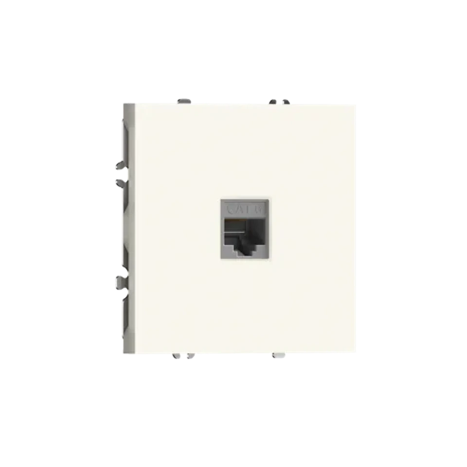 Компьютерная розетка одиночная RJ45 (cat.6/ClassE-8), матовый кремовый DONEL S08