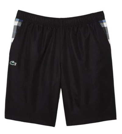 Мужские теннисные шорты Lacoste Tennis Checked Colourblock Shorts - black/white