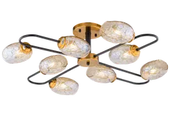 Люстра потолочная Rilon 06749/8 BK+GOLD BRONZE, 8×40 Вт, золотая и чёрная