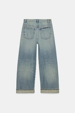 ДЖИНСЫ TRF BAGGY FOLDED СО СРЕДНЕЙ ПОСАДКОЙ И РАЗРЕЗАМИ — ZARA