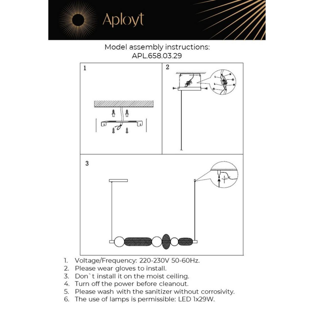 Подвесной светодиодный светильник Aployt Nikusia APL.658.03.29