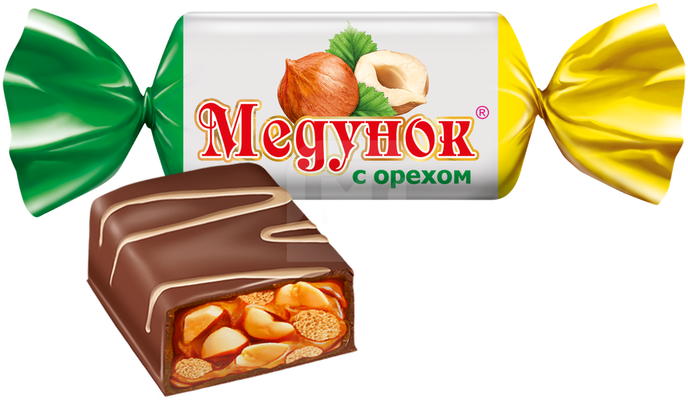Медунок с Орехом конфеты Славянка кг