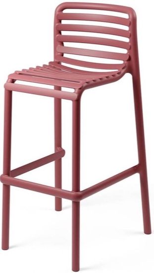 Стул пластиковый барный Doga Stool цвет марсала
