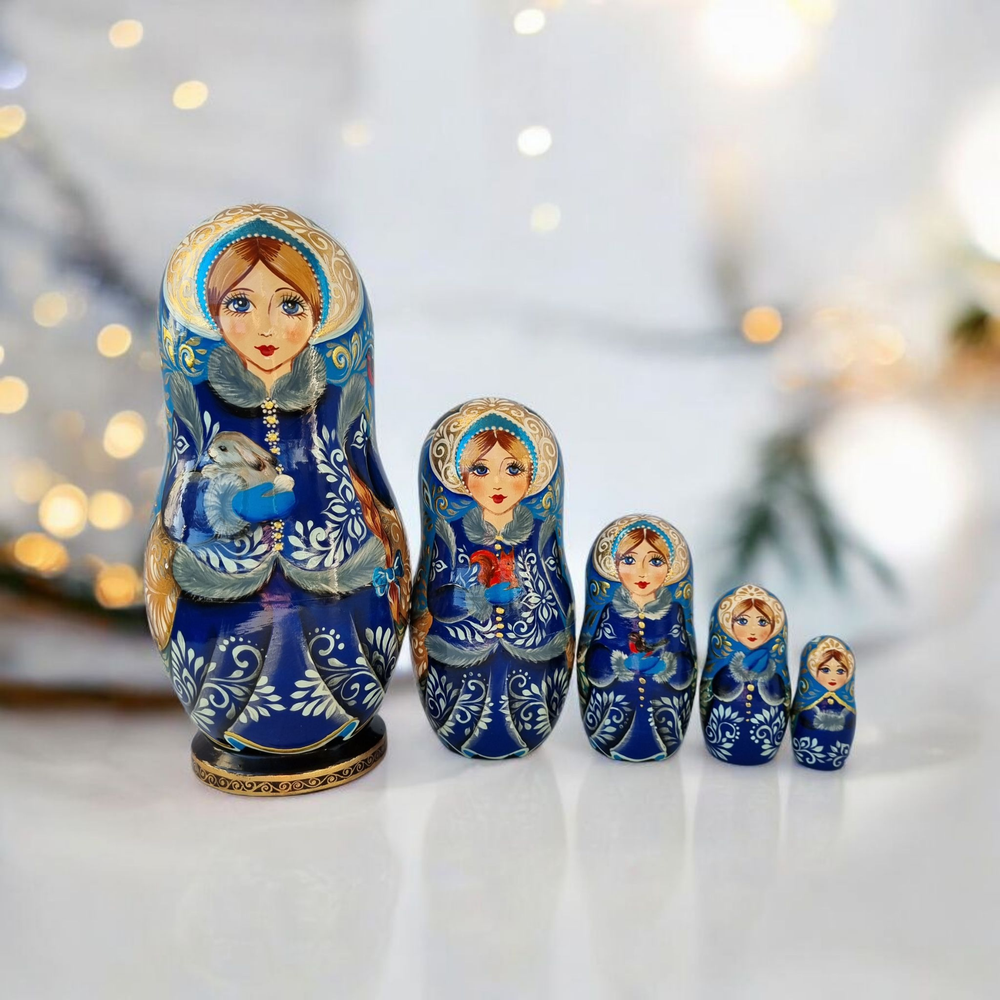 Матрёшка 21см "С зайкой" 5мест