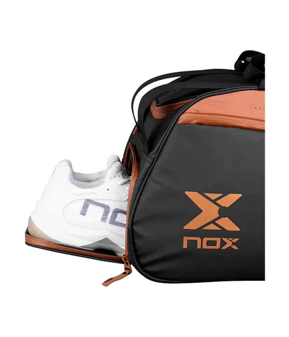 Сумка для падел NOX Luxury Open Series Black-Brown 2024 – элегантная и вместительная