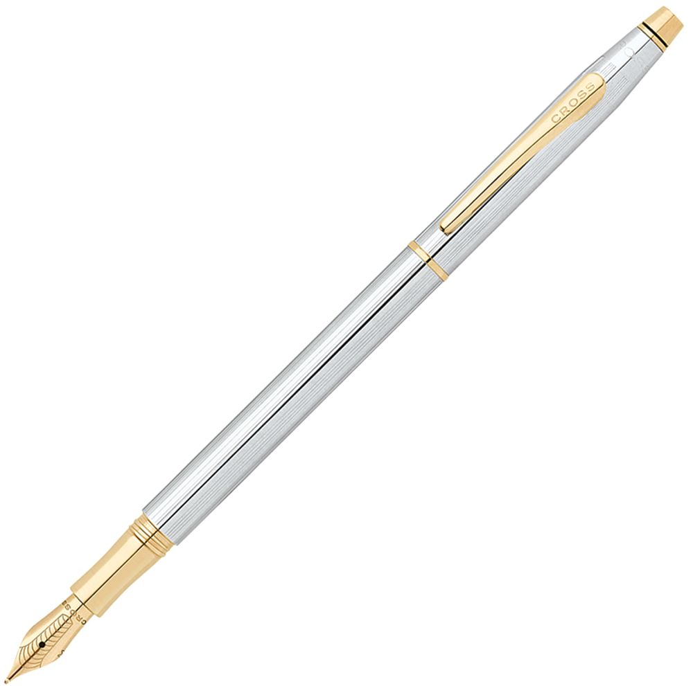 Перьевая ручка Cross Century Classic хром c позолотой 23К Перо M 23Ct (AT0086-75MF)