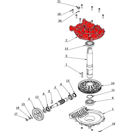 Верхняя часть корпуса редуктора V521, V524, V526, V526U, V624, V626, V626IT, V730