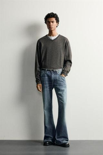 ZARA ДЖИНСЫ FLARE FIT, ВЫЦВЕТШИЙ СИНИЙ