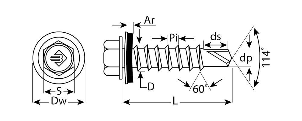 ЗУБР СКД 5009, 65 х 4.8 мм, неб.-голуб., 180 шт, кровельный саморез (4-300315-48-065-5009)