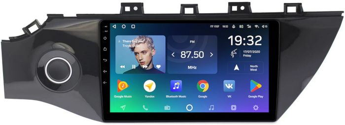 Магнитола для KIA Rio 4, Rio X-Line 2017-2020 (рамка под 9" с кнопкой) - Teyes CC2 PLUS монитор 9" QLED, Android 10, Быстрая, SIM-слот