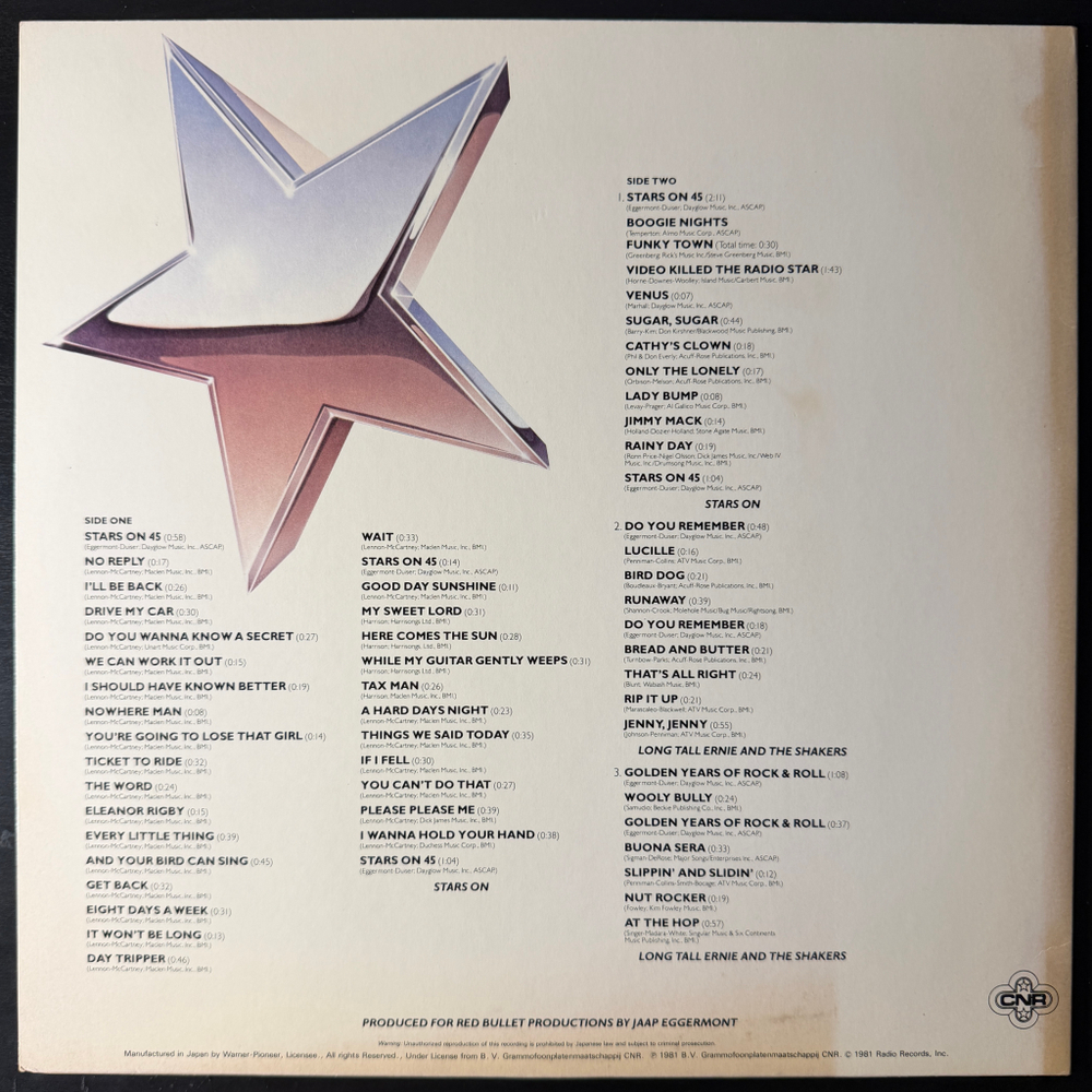 Stars On / Long Tall Ernie And The Shakers ‎– Stars On Long Play (Япония 1981г.)