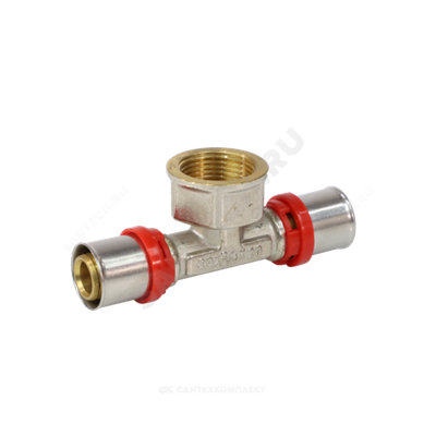 Тройник МП латунь никель пресс Дн 26х3/4"х26 ВР ГОСТ 32415-2013 8011 Aquasfera 8011-05