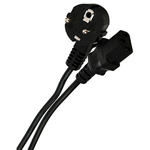 Кабель компьютер - розетка 220V ( угловая Евровилка) "VDE"; 3G*0,5mm2 VCOM; CE021-CU0.5-3; 3,0 м