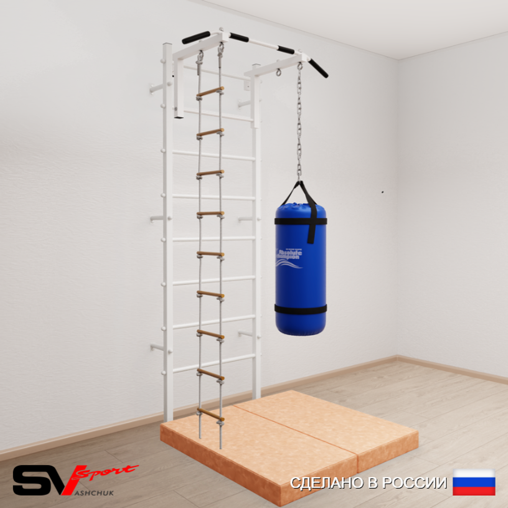 Шведская стенка Sv Sport 5117 (Турник стандарт/Лестница/Цепь/Мешок 30кг/Мат 1м)