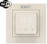 Регулятор температуры пола и воздуха IQWATT 400432 16А 220В, программируемый, слоновая кость, Wi-Fi, 45х45 (55х55) мм, IQ D
