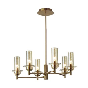 Люстра потолочная 6*Е14 6554/6C бронза/коньячный Madonna Lumion