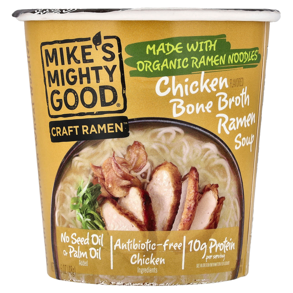 Mike's Mighty Good, Craft Ramen™, суп рамен из куриного костного бульона, 48 г (1,6 унции)