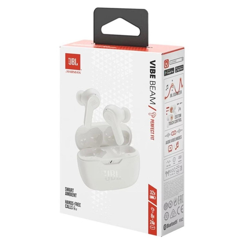 Беспроводные наушники TWS JBL Wave Beam белые
