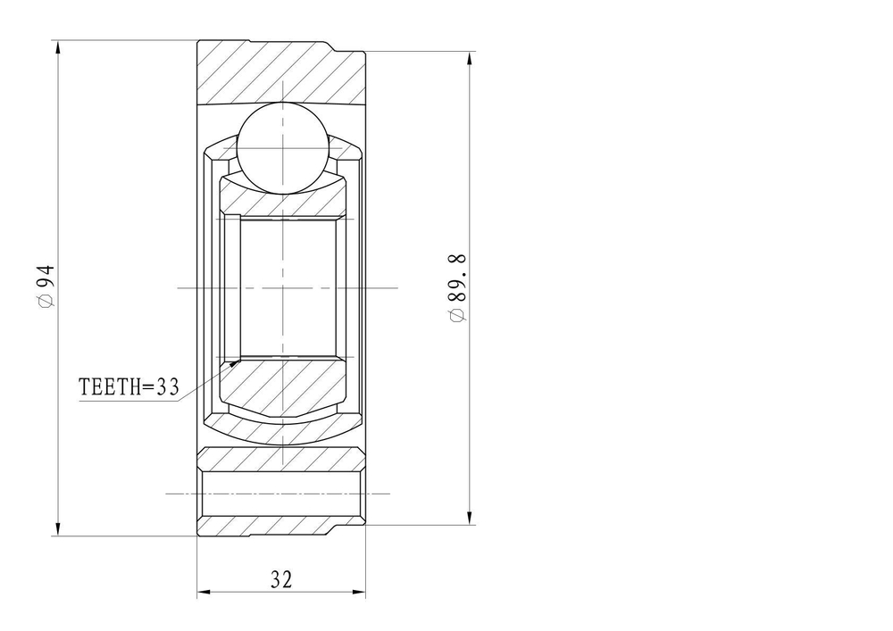ШРУС внутренний (комплект)  VAG A3/Octavia/Bora/Golf IV/New Beetle GANZ GIK04007