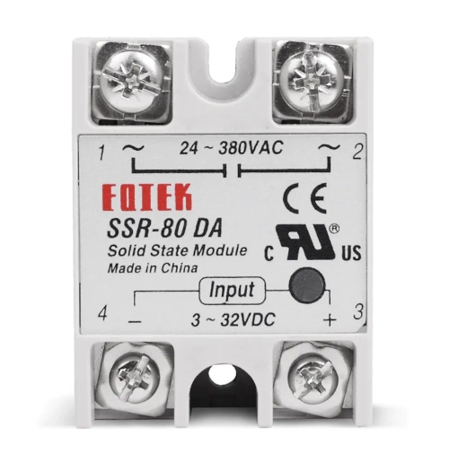 Твердотельное реле 80A SSR-80DA (управление от 3 до 32VDC)