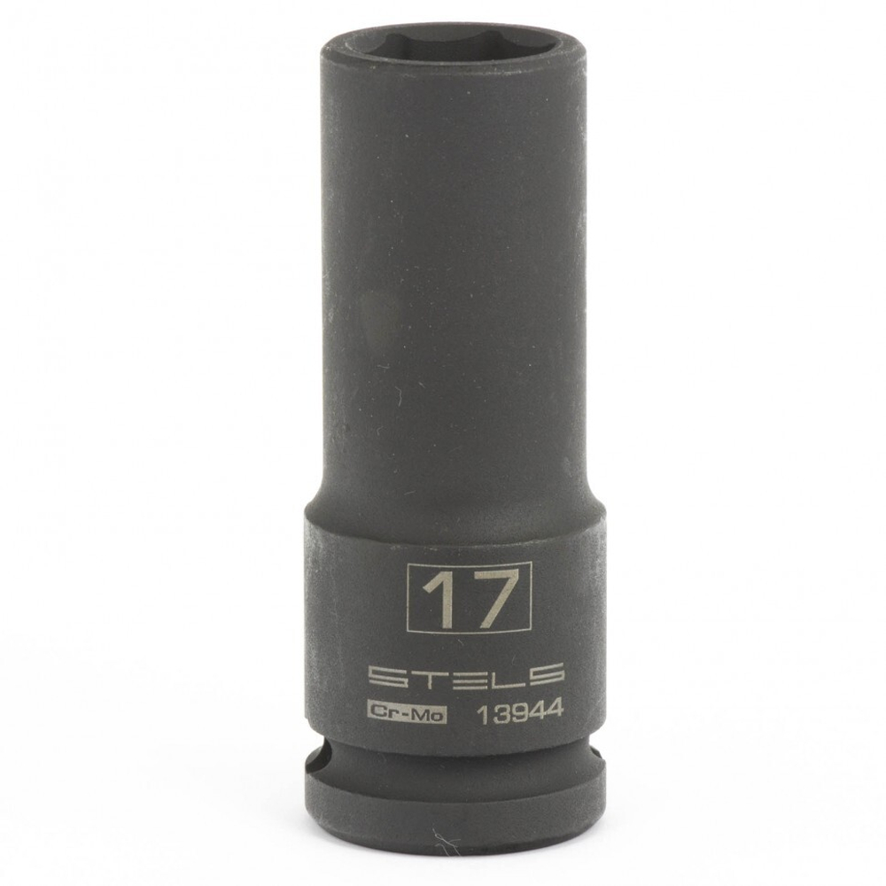 Головка ударная удлиненная шестигранная, 17 мм, 1/2, CrMo Stels