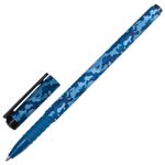 Ручка шариковая BRAUBERG SOFT TOUCH GRIP "MILITARY", 1шт, СИНЯЯ, мягкое покрытие, узел 0,7 мм, 143713