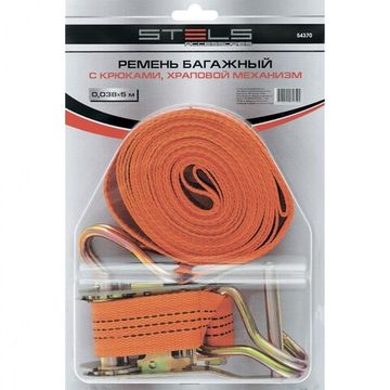 Ремень багажный с крюками, 8x0.038м, храповый механизм  Stels 54372