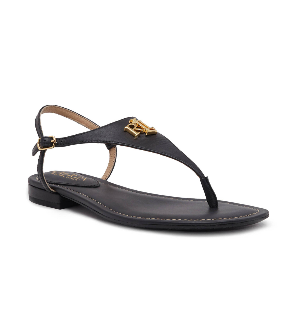 Кожаные босоножки LAUREN RALPH LAUREN - черный(802940593)
