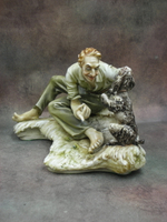 Статуэтка. Фарфор. Дрессировщик с собакой. Capodimonte. Италия