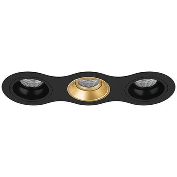 Комплект из светильников и рамки 3*GU5.3 D637070307 чёрный/золото Domino Lightstar