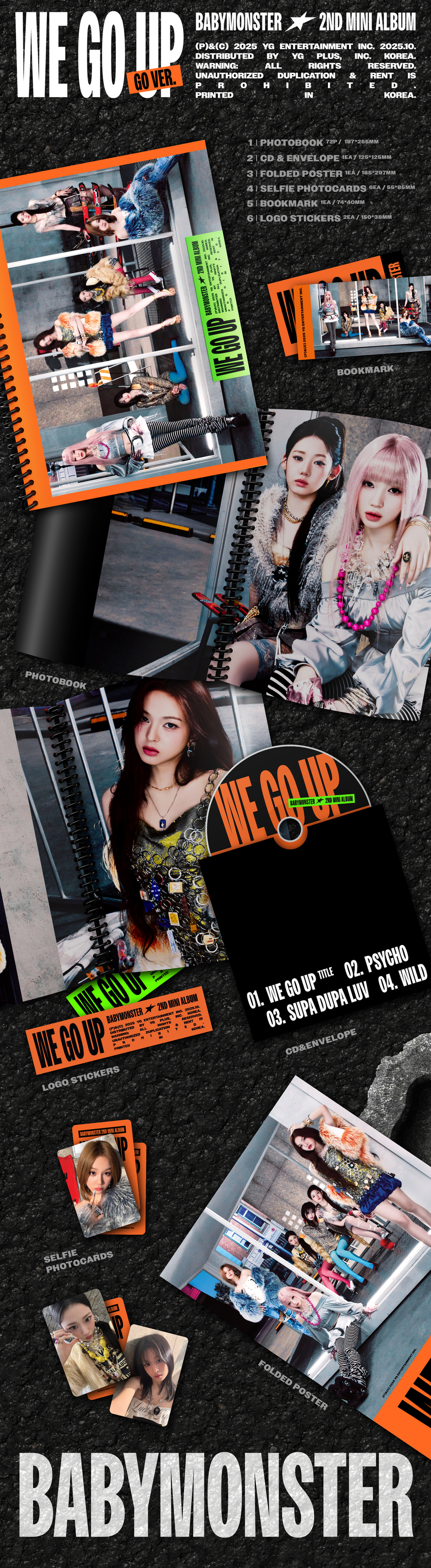Альбом BABYMONSTER - 2nd MINI ALBUM [WE GO UP] (GO Ver.)